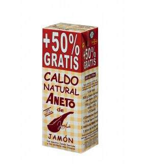 Aneto 100% Natural - Caldo de Jamón - caja de 10 unidades de 1 litro+50% gratis